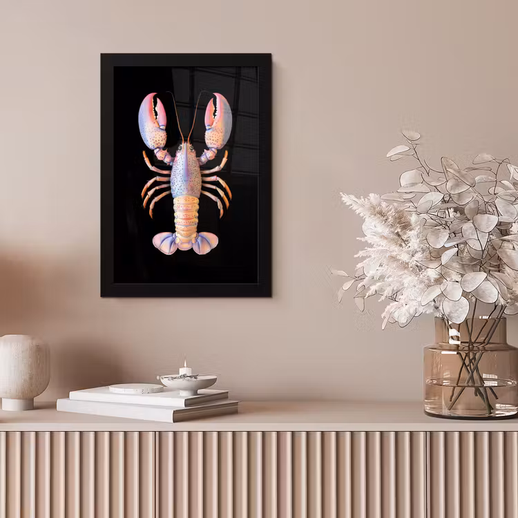 Kreeft - Roze - Zacht - Zwart fotolijst zwart zonder passe partout klein -sfeer5