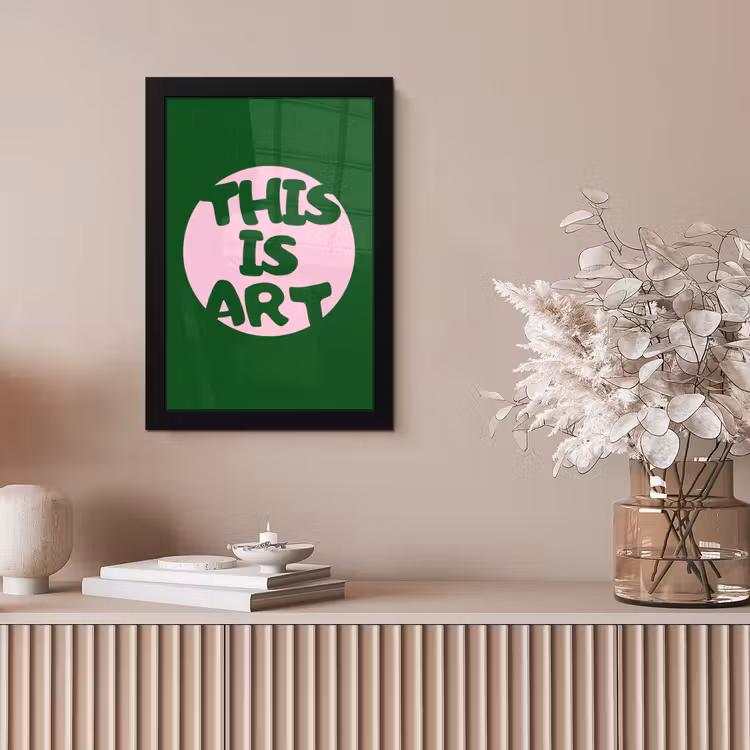 Cirkel - Roze - Tekst - Art fotolijst zwart zonder passe partout klein -sfeer5