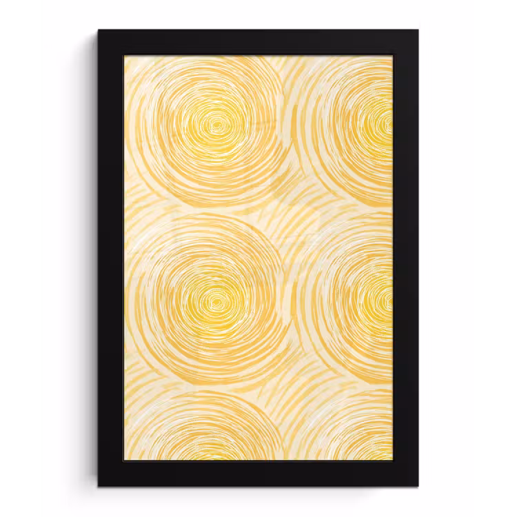 Cirkels - Abstract - Artistiek - Geel fotolijst zwart zonder passe partout klein 224 -3d