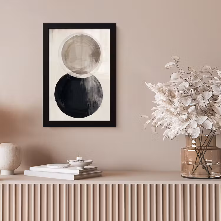 Cirkels - Vorm - Beige - Abstract fotolijst zwart zonder passe partout klein -sfeer5
