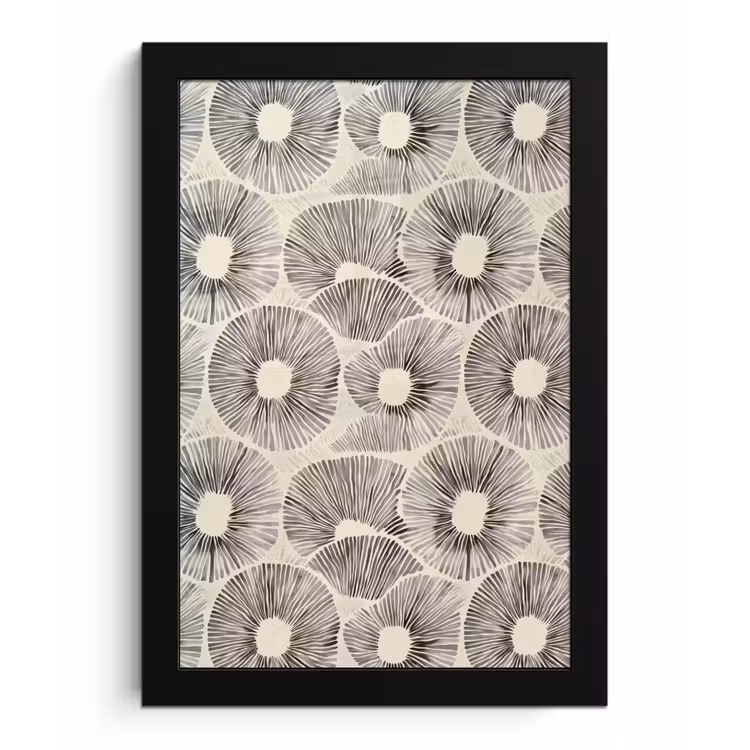 Cirkels - Patroon - Zwart fotolijst zwart zonder passe partout klein 224 -3d