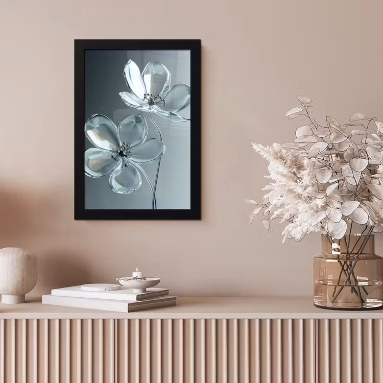 Kristal - Bloemen - Grijs fotolijst zwart zonder passe partout klein -sfeer5