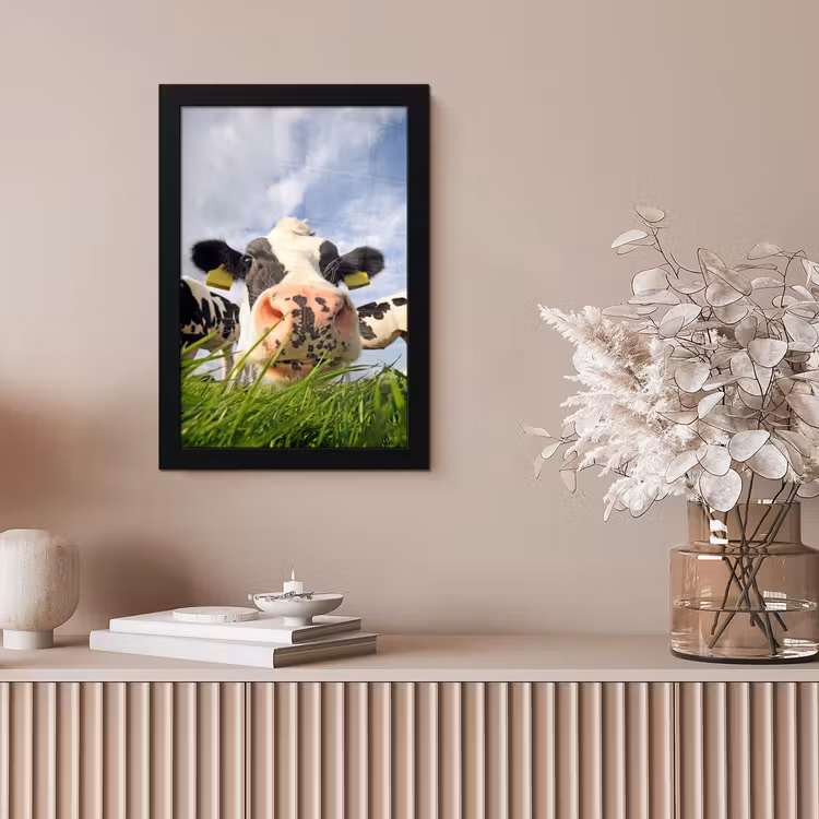 Koe - Boerderij - Gras - Dieren fotolijst zwart zonder passe partout klein -sfeer5