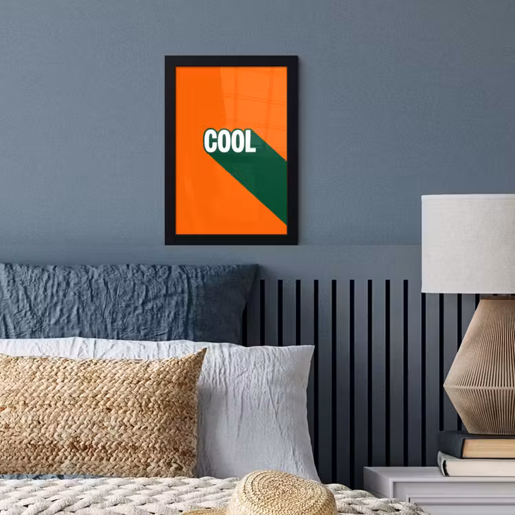 Cool - Oranje - Groen fotolijst zwart zonder passe partout klein -sfeer3