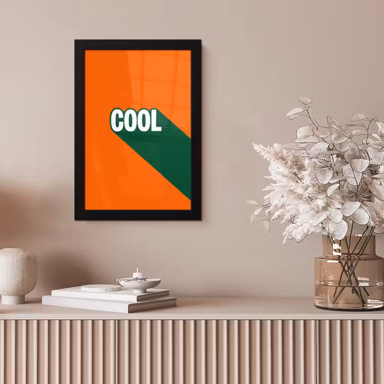 Cool - Oranje - Groen fotolijst zwart zonder passe partout klein -sfeer5
