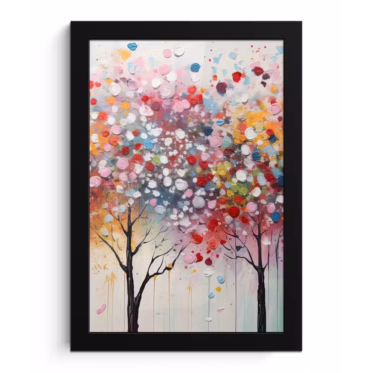 Kunst - Bomen - Natuur - Acryl fotolijst zwart zonder passe partout klein -3d