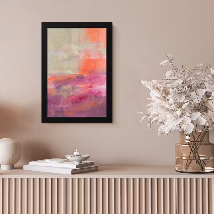 Kunst - Vloeiend - Overgangen - Oranje fotolijst zwart zonder passe partout klein -sfeer5