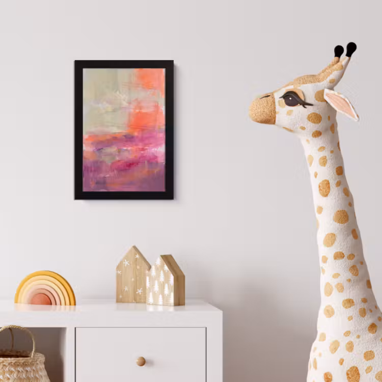 Kunst - Vloeiend - Overgangen - Oranje fotolijst zwart zonder passe partout klein -usfeer4_kinderkamer
