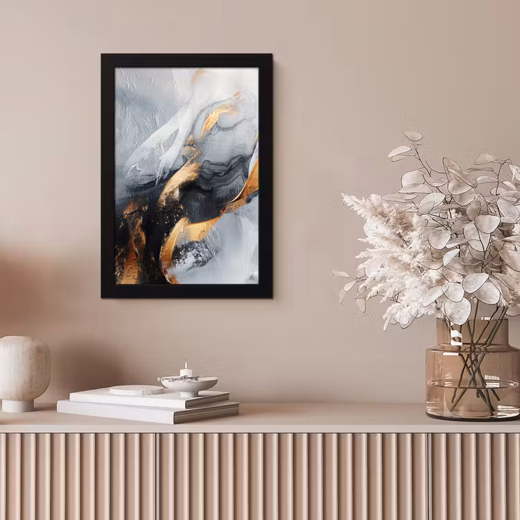 Kunst - Goud - Luxe - Abstract - Modern fotolijst zwart zonder passe partout klein -sfeer5