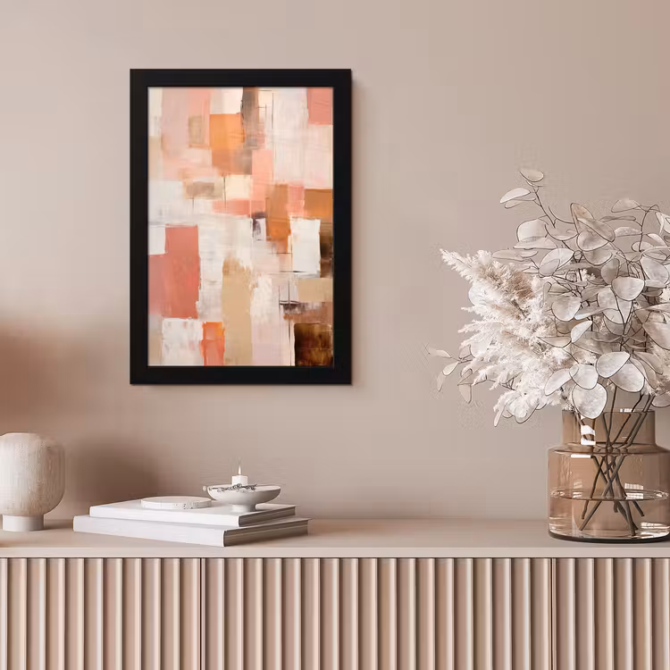 Kunst - Roze - Abstract fotolijst zwart zonder passe partout klein -sfeer5