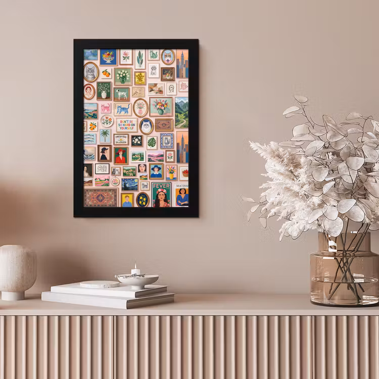 Kunst - Collectie - Decoratie - Modern - Kleurrijk fotolijst zwart zonder passe partout klein -sfeer5