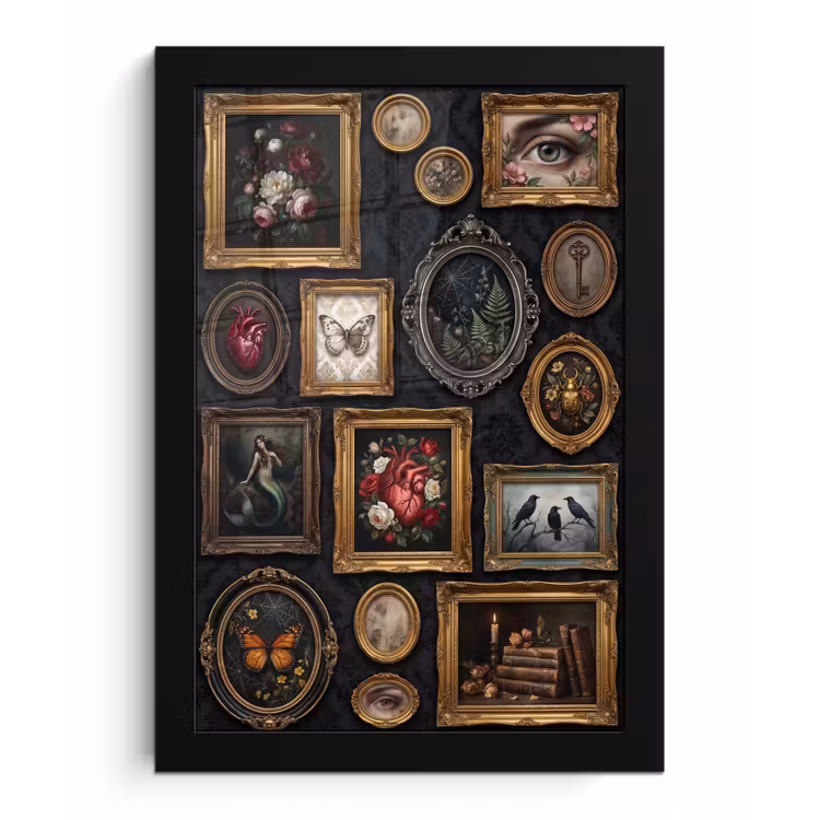 Kunst - Collectie - Vintage - Klassiek - Donker fotolijst zwart zonder passe partout klein -3d