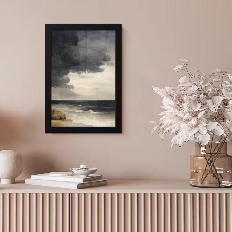 Kust - Golven - Rots - Storm fotolijst zwart zonder passe partout klein -sfeer5