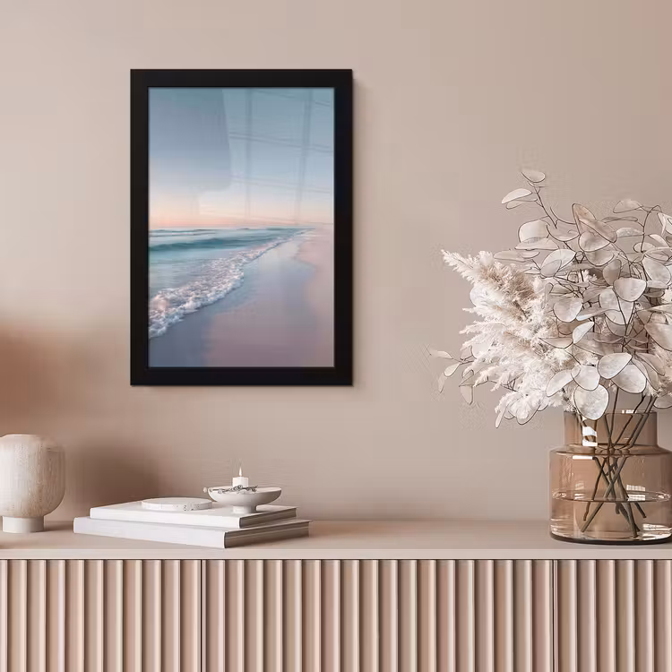 Kustlijn - Pastel - water fotolijst zwart zonder passe partout klein -sfeer5