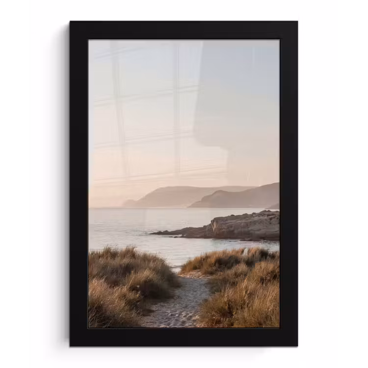 Landschap - Kust - Duinen fotolijst zwart zonder passe partout klein -3d