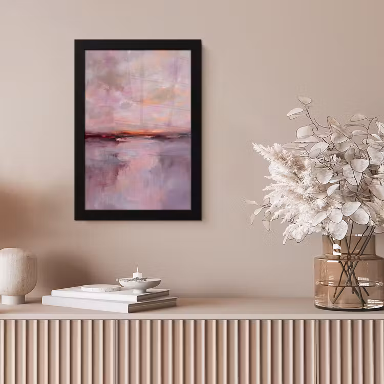 Landschap - Zonsondergang - Abstract - Modern - Roze fotolijst zwart zonder passe partout klein -sfeer5