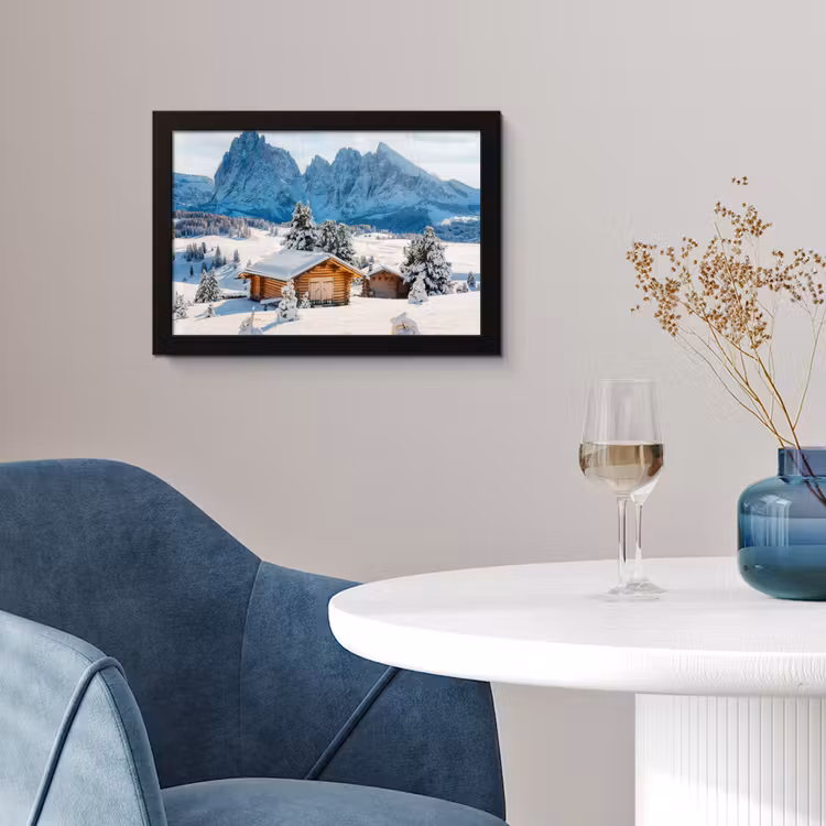 Landschap - Winter - Sneeuw fotolijst zwart zonder passe partout klein -sfeer4