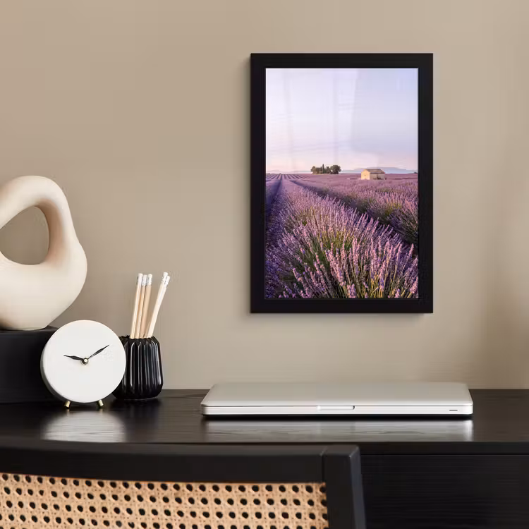 Lavendel - Landschap - Sereen - Paars fotolijst zwart zonder passe partout klein -sfeer1