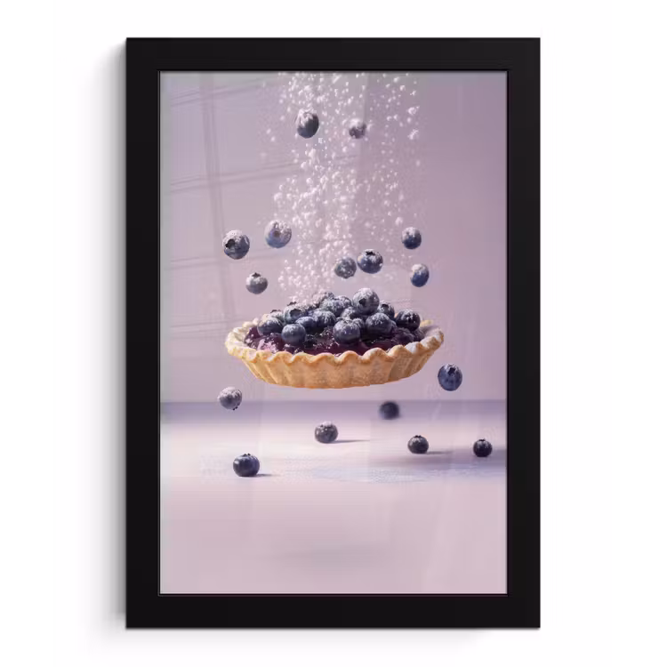 Eten - Taart - Bessen - Blauw fotolijst zwart zonder passe partout klein -3d