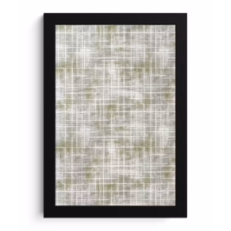 Linnen - Patroon - Groen fotolijst zwart zonder passe partout klein 224 -3d