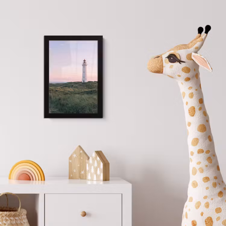 Vuurtoren - Duinlandschap - Zee fotolijst zwart zonder passe partout klein -usfeer4_kinderkamer