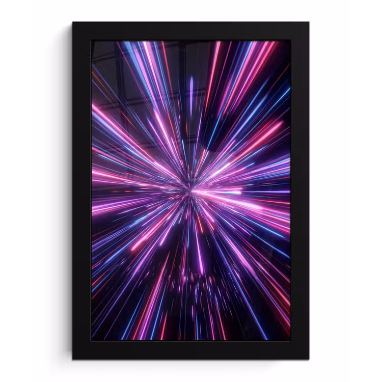Lichtsnelheid - Ruimte - Roze - Paars fotolijst zwart zonder passe partout klein -3d