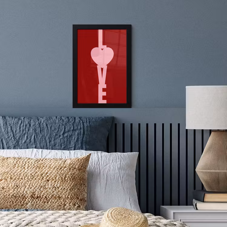 Love - Hart - Rood fotolijst zwart zonder passe partout klein -sfeer3