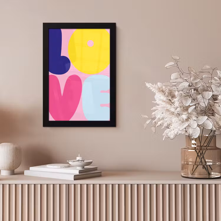 Love - Valentijn - Kleurrijk fotolijst zwart zonder passe partout klein -sfeer5