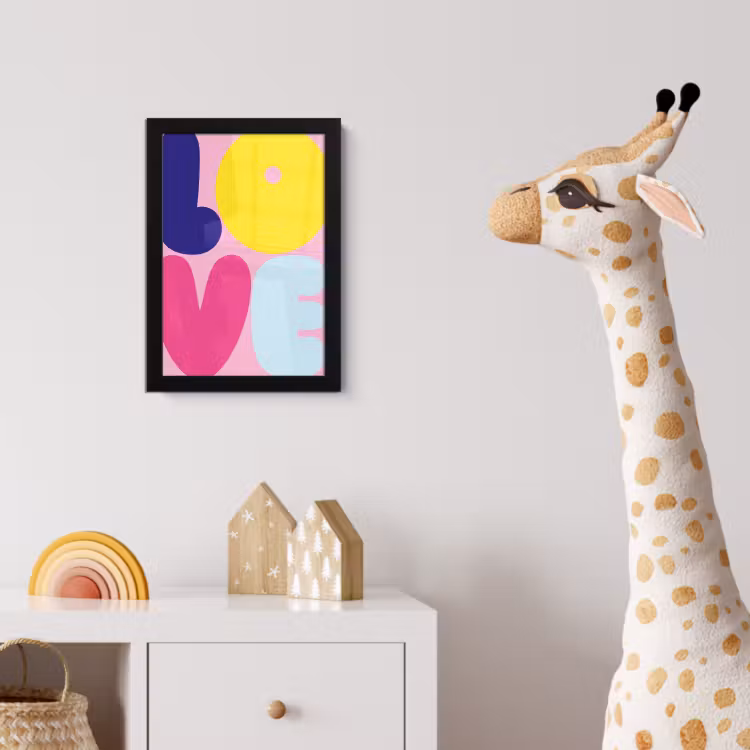 Love - Valentijn - Kleurrijk fotolijst zwart zonder passe partout klein -usfeer4_kinderkamer