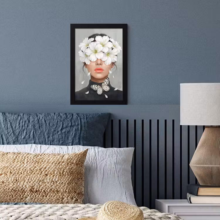 Lelies - Portret - Wit fotolijst zwart zonder passe partout klein -sfeer3