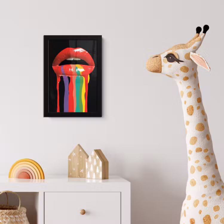 Lippen - Kleuren - Zwart fotolijst zwart zonder passe partout klein -usfeer4_kinderkamer