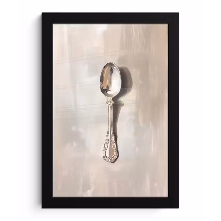 Lepel - Verf - Zilver fotolijst zwart zonder passe partout klein -3d