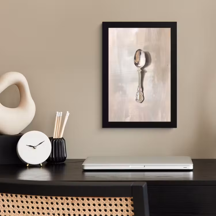 Lepel - Verf - Zilver fotolijst zwart zonder passe partout klein -sfeer1