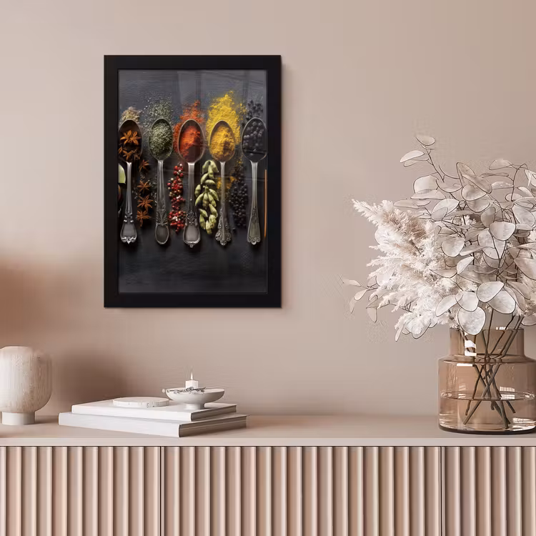 Lepels - Specerijen - Kaneel - Chili fotolijst zwart zonder passe partout klein -sfeer5