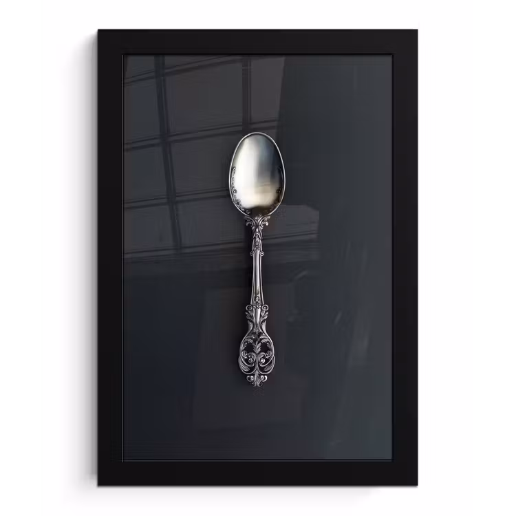 Lepel - Zilver - Metaal fotolijst zwart zonder passe partout klein -3d