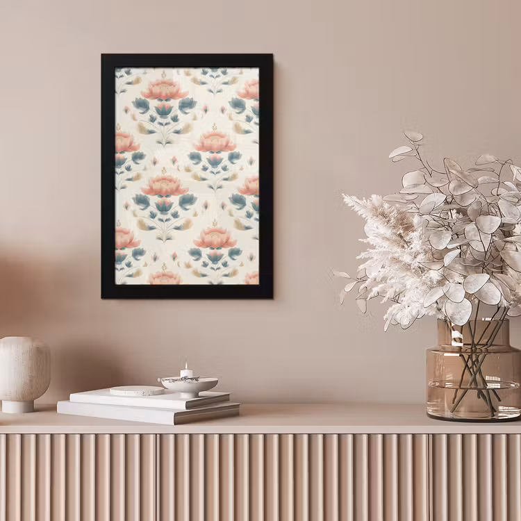 Lotus - Bloemen - Roze fotolijst zwart zonder passe partout klein 224 -sfeer5