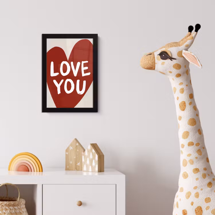 Loveyou - Hart - Rood fotolijst zwart zonder passe partout klein -usfeer4_kinderkamer