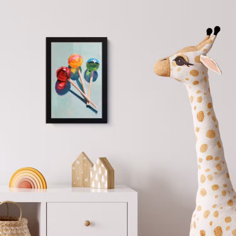 Lollys - Schaduw - Drie - Blauw fotolijst zwart zonder passe partout klein -usfeer4_kinderkamer