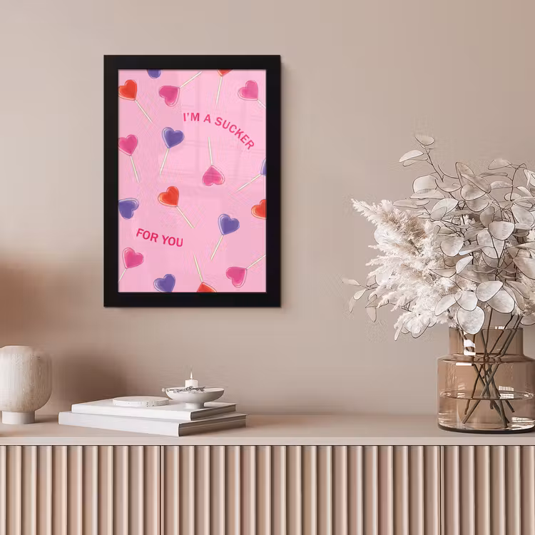 Lolly - Valentijn - Illustratie - Snoep fotolijst zwart zonder passe partout klein -sfeer5