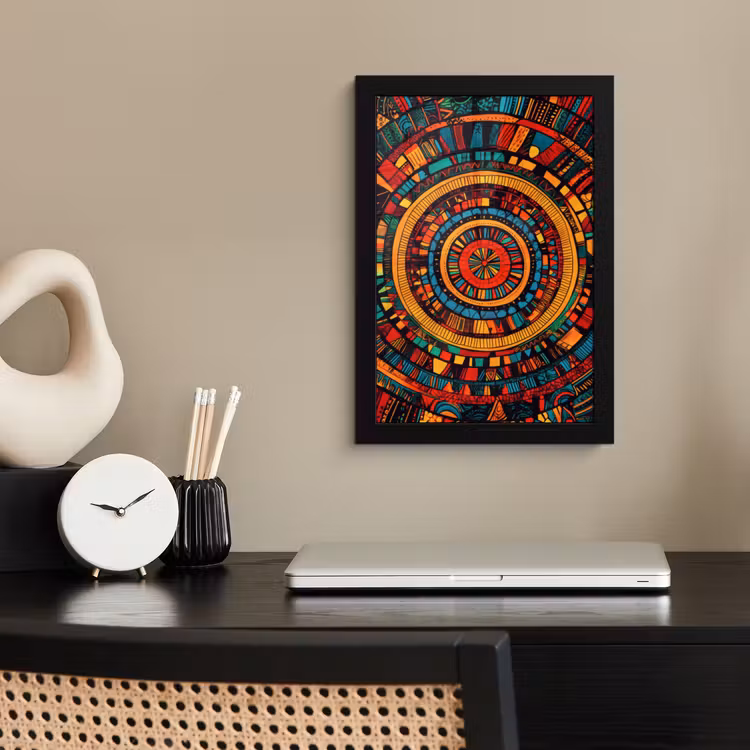 Mandala - Cirkels - Patronen fotolijst zwart zonder passe partout klein -sfeer1
