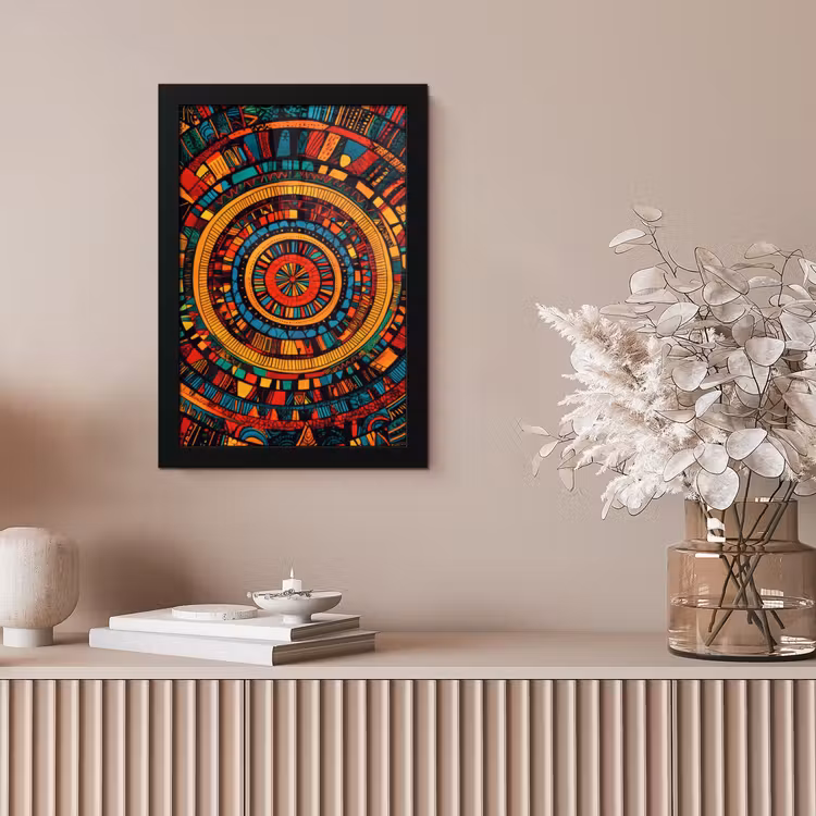 Mandala - Cirkels - Patronen fotolijst zwart zonder passe partout klein -sfeer5