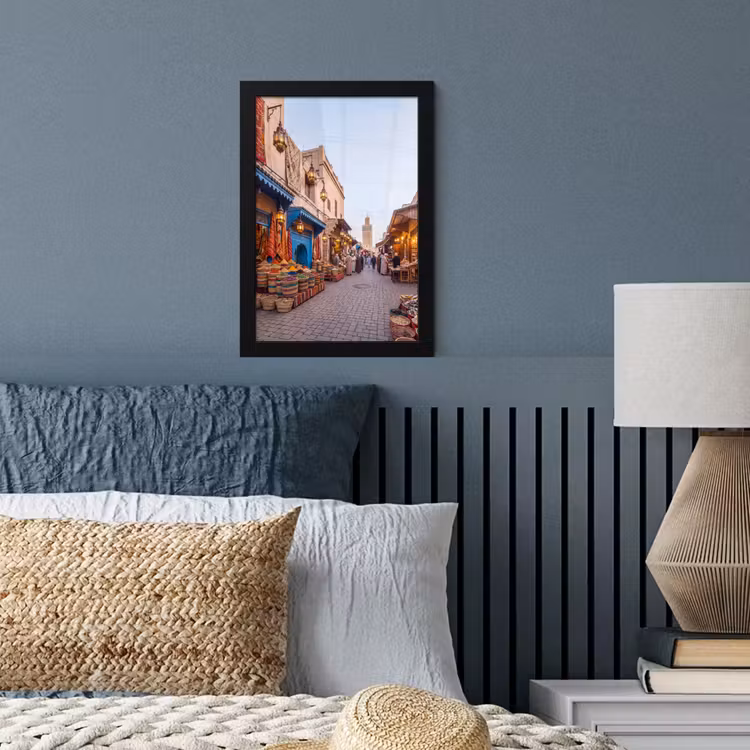 Bilder mit Rahmen - Markt – Orientalisch – Farbenfroh - Markt - Oosters - Kleurrijk fotolijst zwart zonder passe partout klein