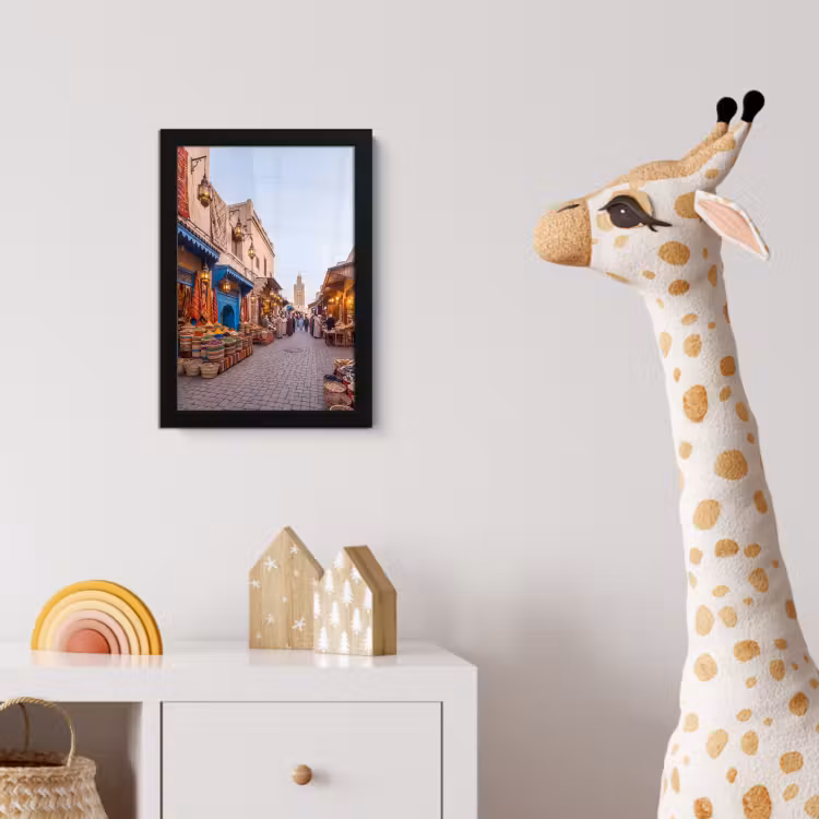 Bilder mit Rahmen - Markt – Orientalisch – Farbenfroh - Markt - Oosters - Kleurrijk fotolijst zwart zonder passe partout klein