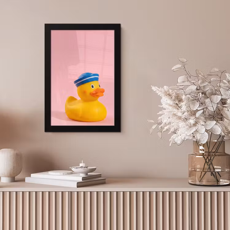 Matroos - Eend - Roze fotolijst zwart zonder passe partout klein -sfeer5