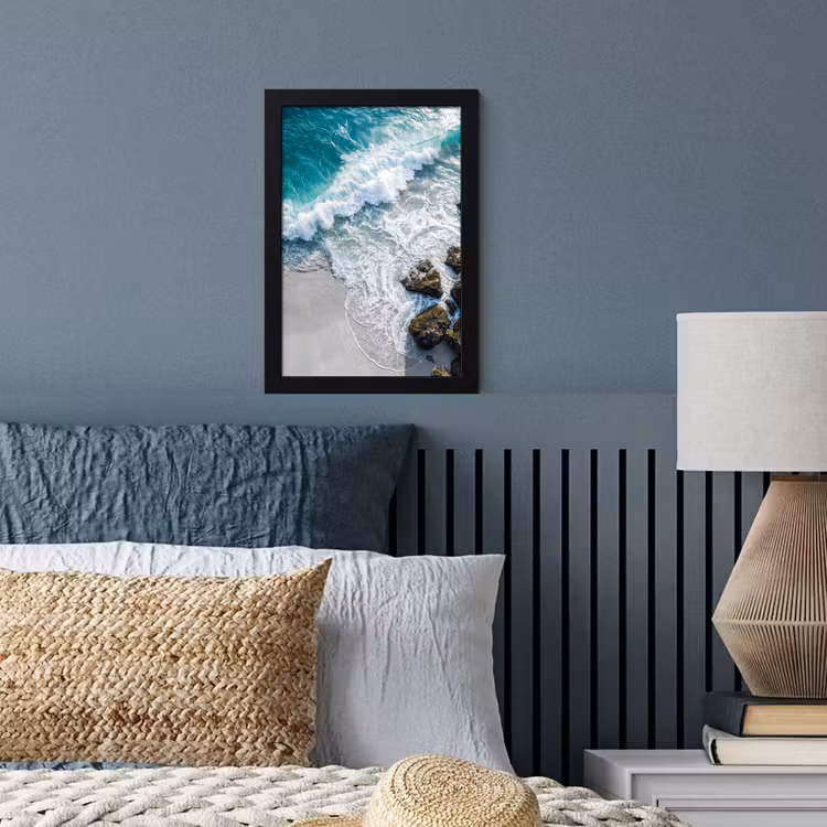 Zee - Golf - Strand - Natuur - Blauw fotolijst zwart zonder passe partout klein -sfeer3