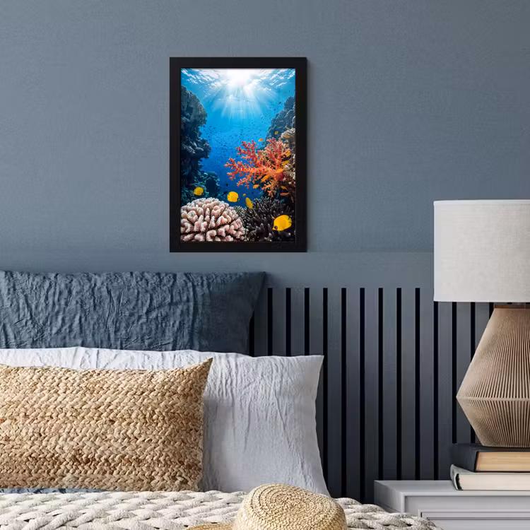 Zee - Koraalrif - Natuur - Levendig - Blauw fotolijst zwart zonder passe partout klein -sfeer3