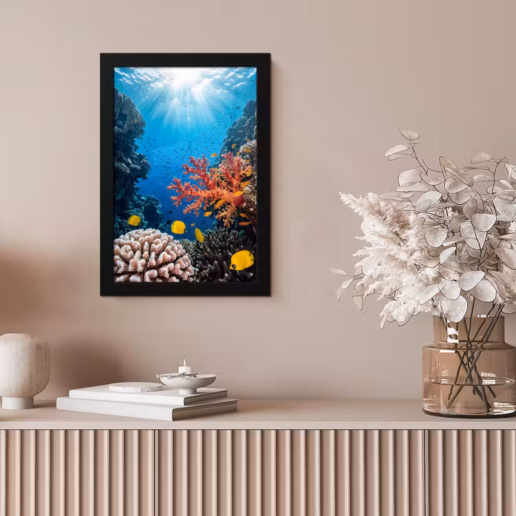 Zee - Koraalrif - Natuur - Levendig - Blauw fotolijst zwart zonder passe partout klein -sfeer5
