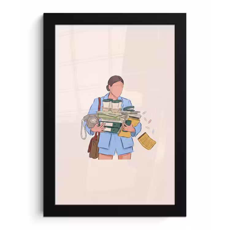 Mens - Kantoorartikelen - Werk - Modern fotolijst zwart zonder passe partout klein -3d