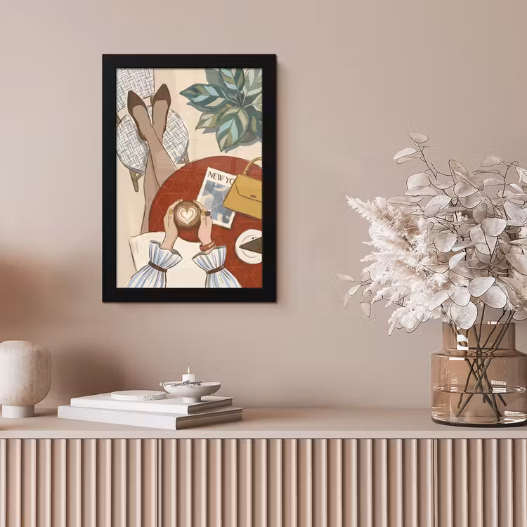 Mensen - Cafe - Koffie - Stadsleven - Modern fotolijst zwart zonder passe partout klein -sfeer5