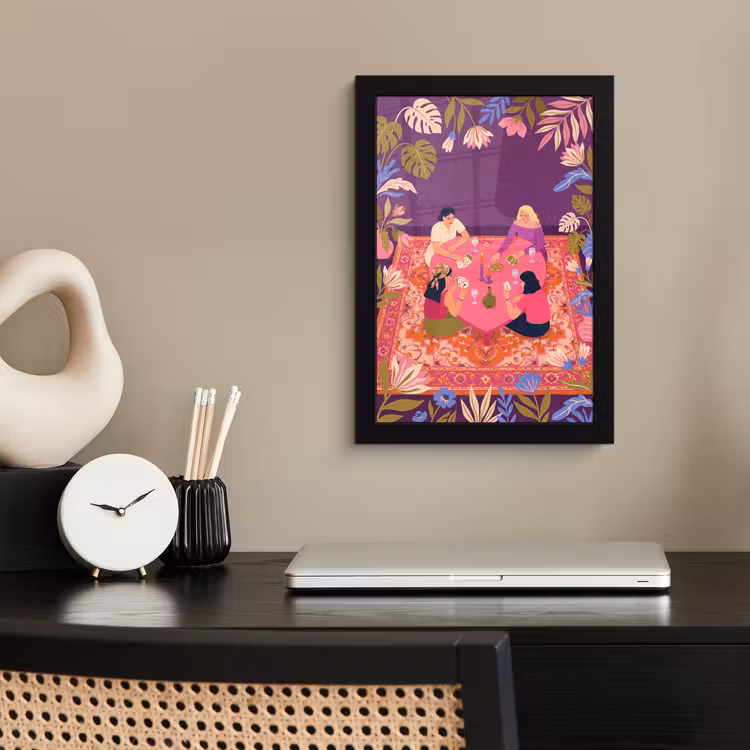 Mensen - Kaartspel - Interieur - Modern - Kleurrijk fotolijst zwart zonder passe partout klein -sfeer1